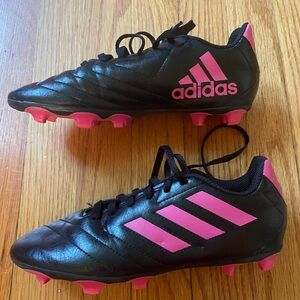 adidas Goletto Soccer Cleats in Black and Pink